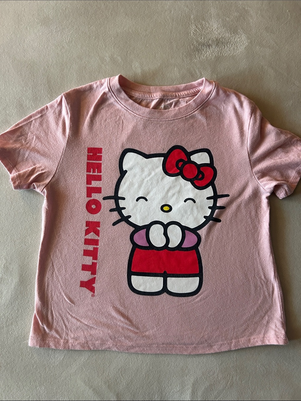 Hello Kitty Pink Tee with Red & White Character Graphic